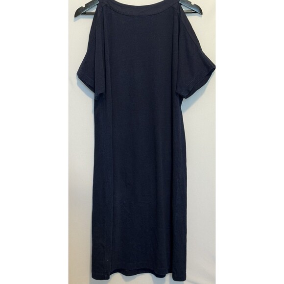 Soft Surroundings Womens Cold Shoulder Destin Gauze Dress Small Navy Blue - Picture 4 of 4